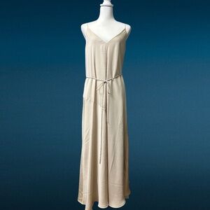 NWT. Banana Republic Maxi Slip Dress. Color Beige